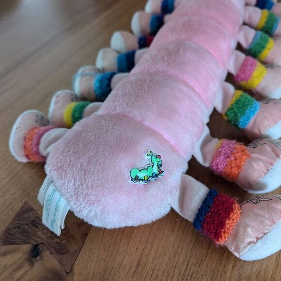 Vintage 1984 Lots-a-Lots-a-Leggggggs Plush Caterpillar Toy Pink Rainbow 20 Legs - Picture 8 of 9